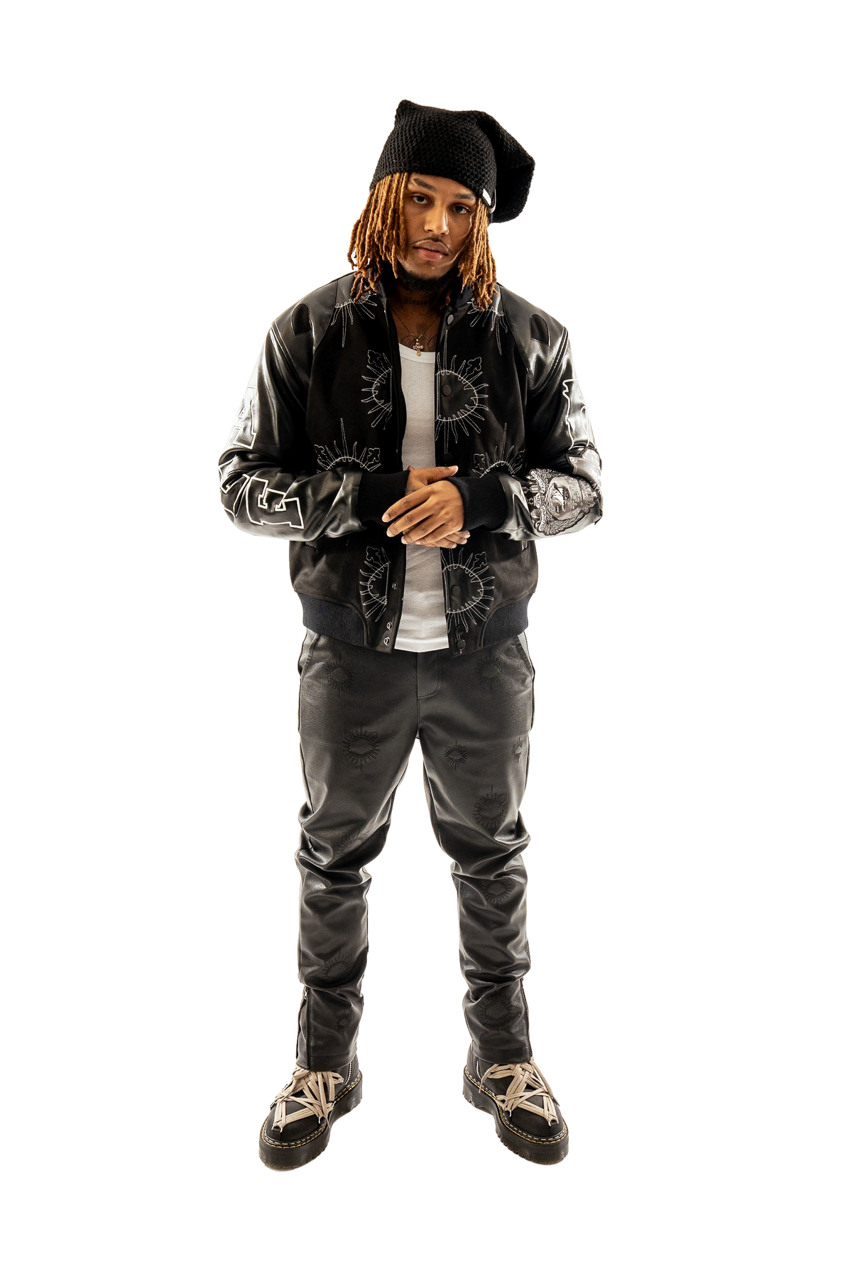 Blouson bomber en daim noir ALF – Identité urbaine